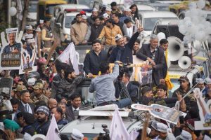 Arvind-Kejriwal-Going-to-File-His-Nomination-During-the-2020-Delhi-Assembly-Elections