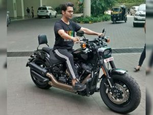 Rajkummar Rao Posing on His Harley Davidson Fat Bob