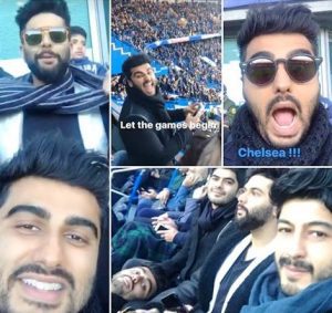 Arjun-Kapoor-watching-Chelsea-match